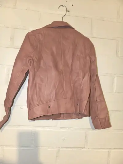 Chaqueta de cuero rosa FSP para niña - miniatura 2