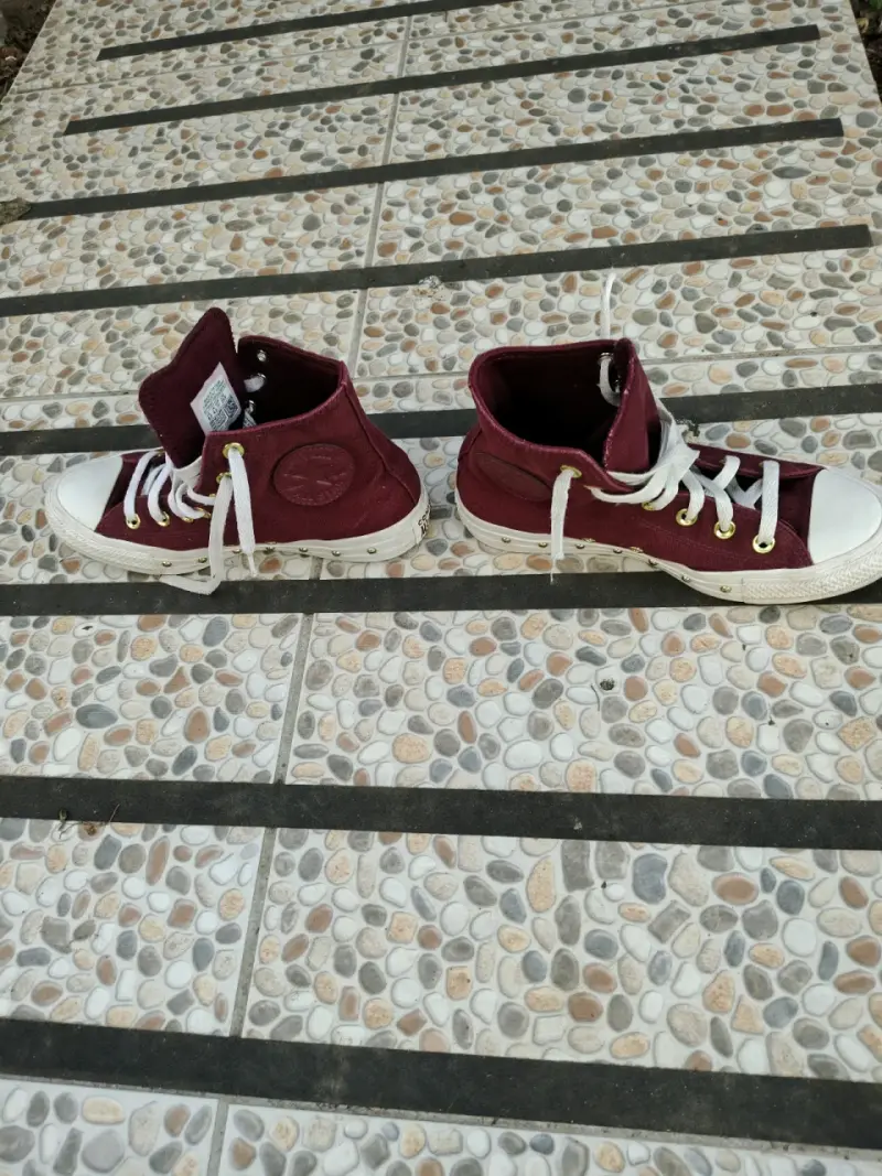 Zapatillas converse burdeos caña alta - 4