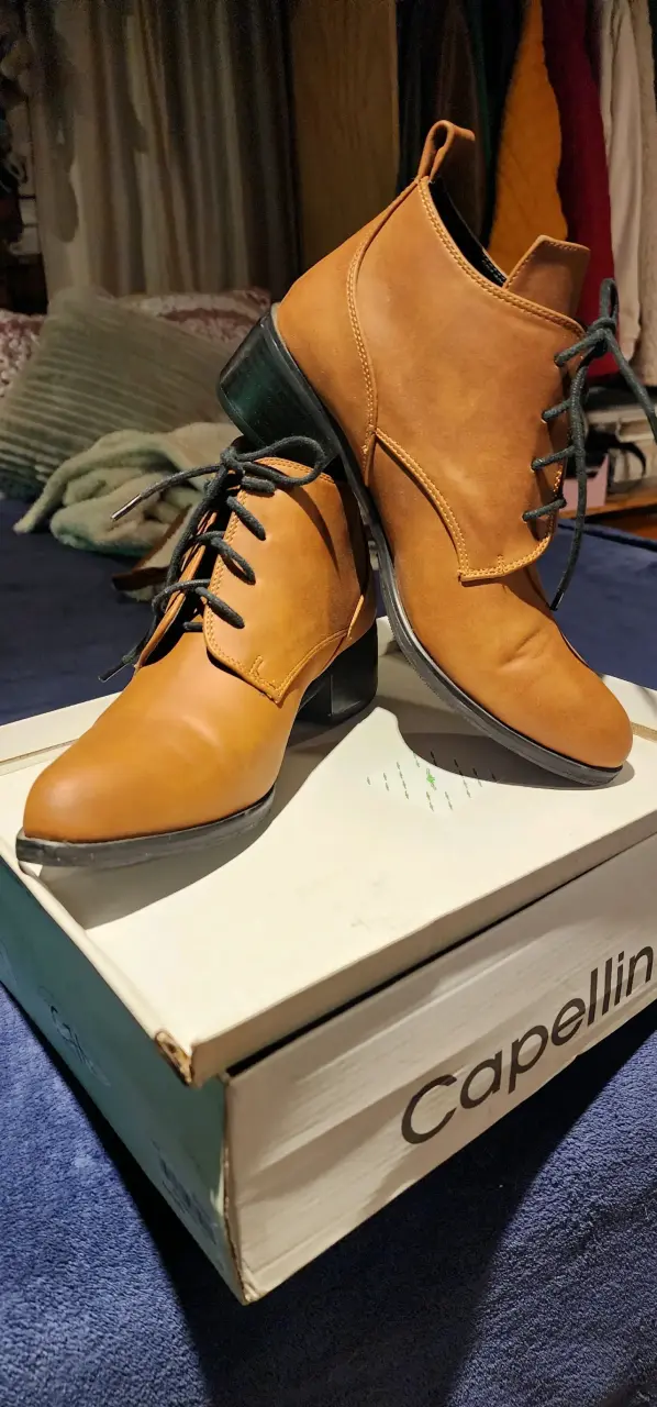 Botines de cuero marrón Capellini - 1