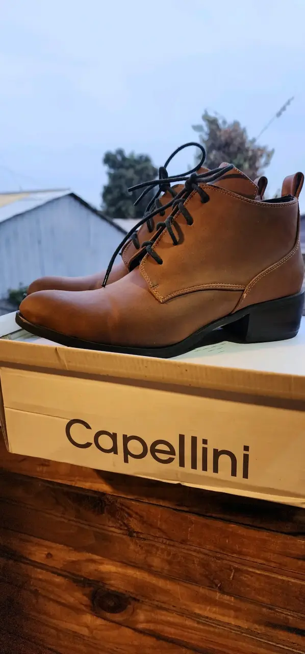 Botines de cuero marrón Capellini - 5