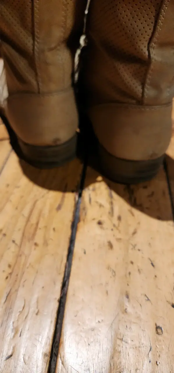 Botas beige de cuero con cordones - 2