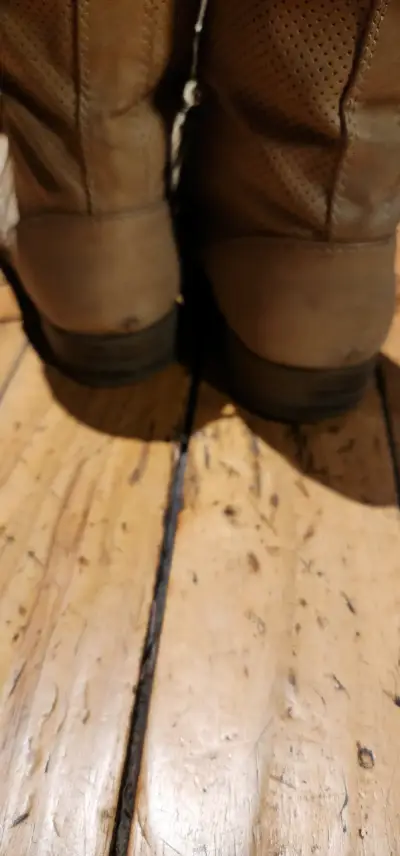 Botas beige de cuero con cordones - miniatura 2
