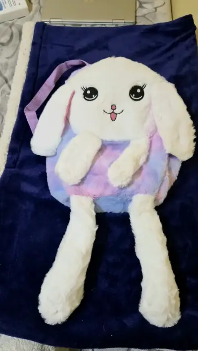 Mochila infantil conejo peluche multicolor - miniatura 1