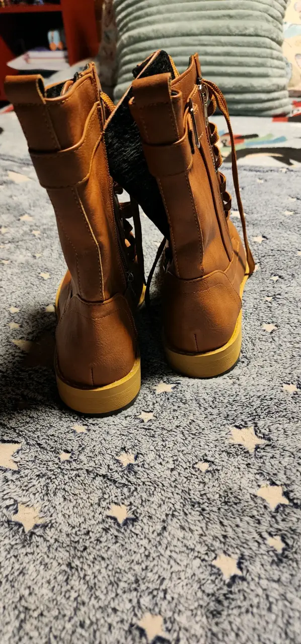 Botas de cuero marrón con cierre lateral - 2