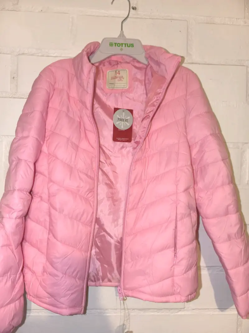 Chaqueta acolchada rosada para niña - 2