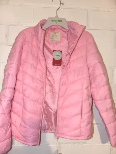 Chaqueta acolchada rosada para niña - miniatura 2
