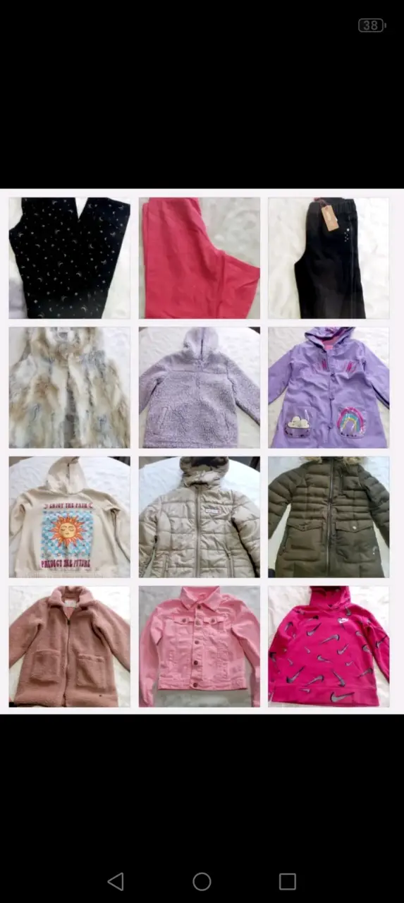 parkas abrigadas y polerones entre talla 6 a 8