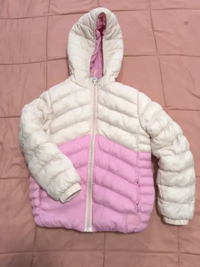 Chaqueta infantil acolchada bicolor con capucha - miniatura 1