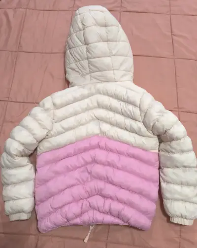 Chaqueta infantil acolchada bicolor con capucha - miniatura 3