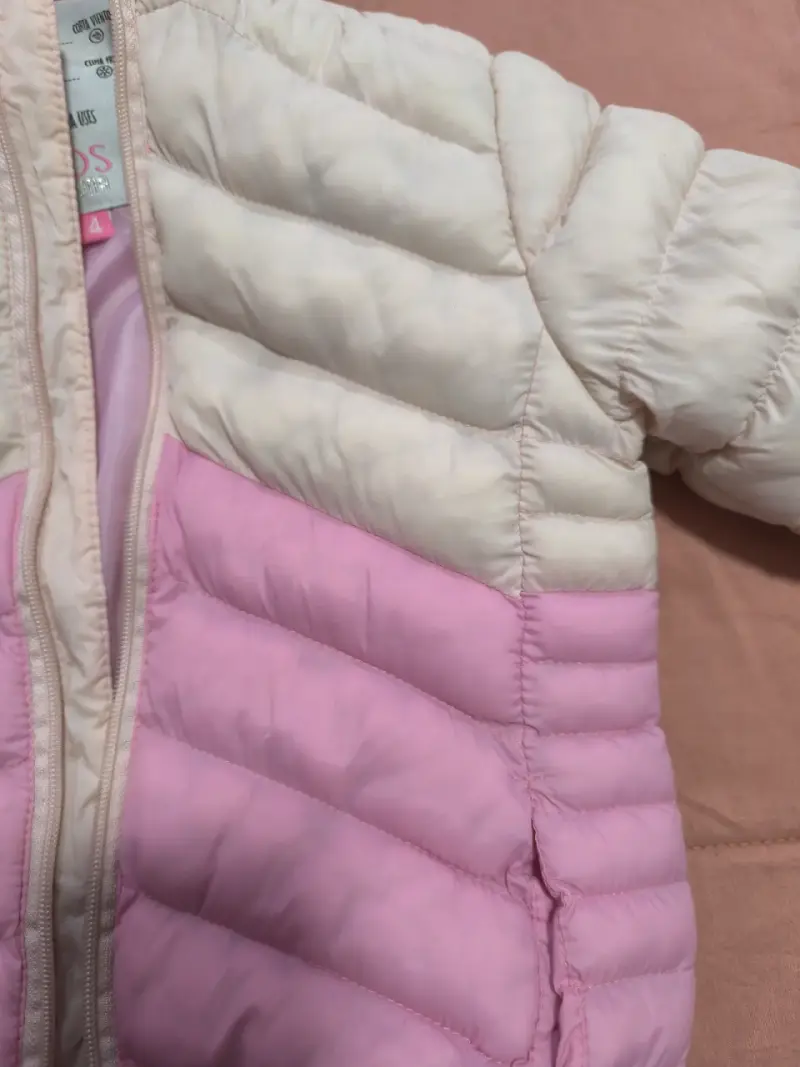 Chaqueta infantil acolchada bicolor con capucha - 5