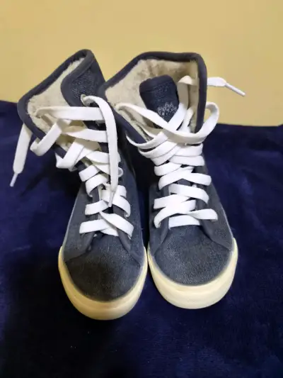 Zapatillas de lona azul con forro cálido - miniatura 1