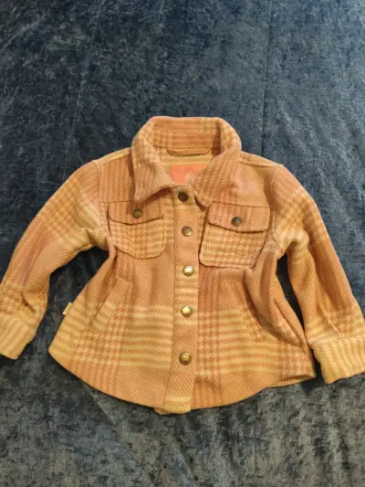 Chaqueta infantil de lana a cuadros - miniatura 1