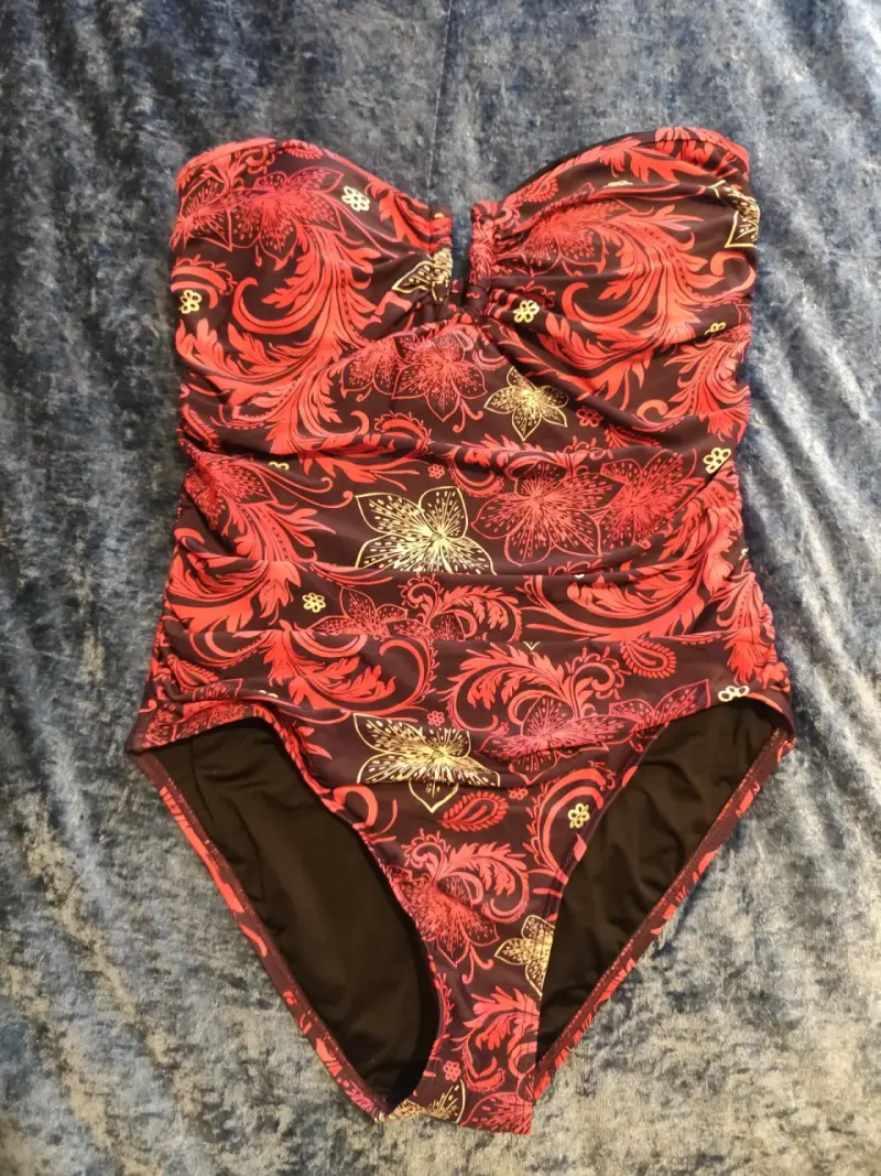 Traje de baño strapless estampado floral - 1