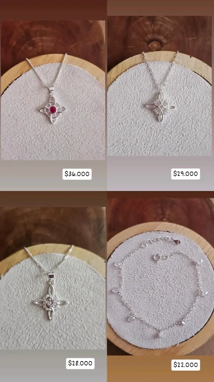 Collar de plata con colgante de flor - 1