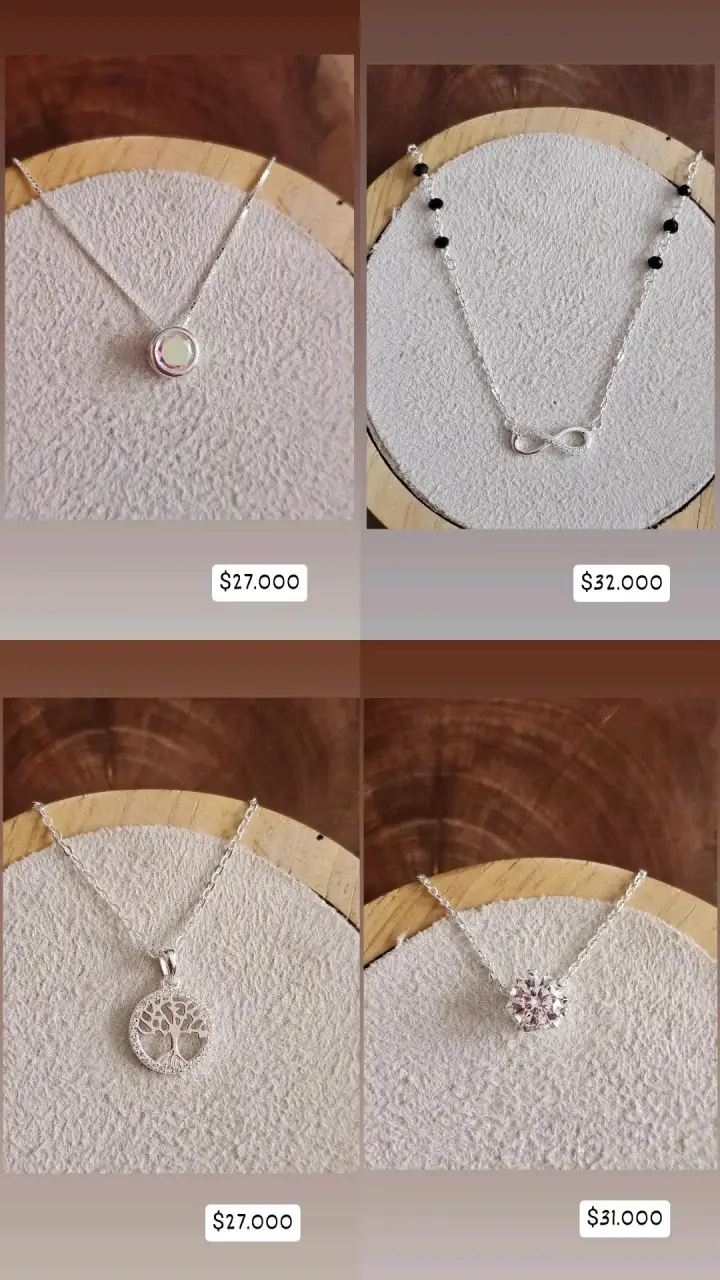 Collar de plata con colgante de flor - 2