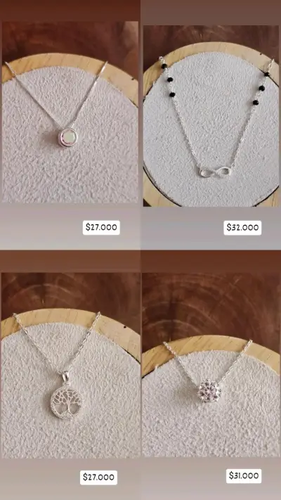 Collar de plata con colgante de flor - miniatura 2