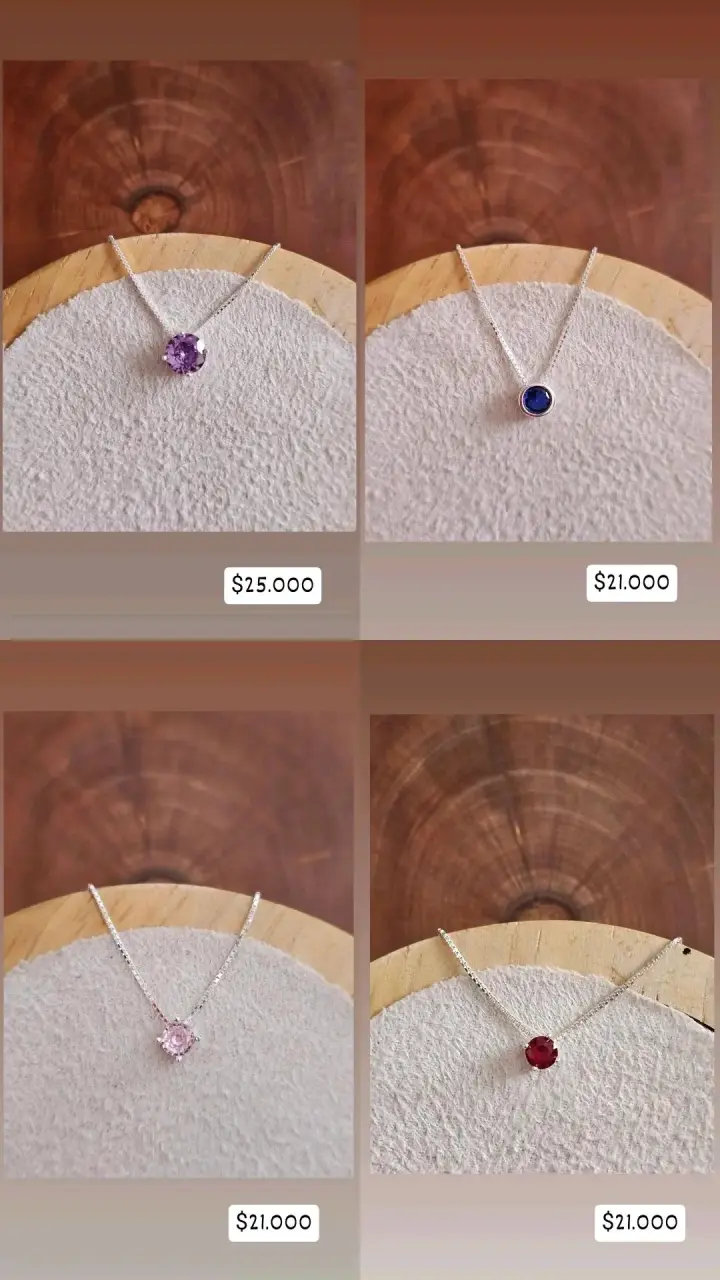Collar de plata con colgante de flor - 3