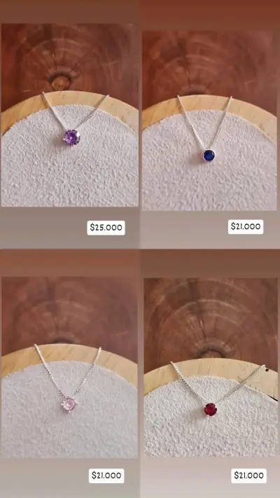 Collar de plata con colgante de flor - miniatura 3