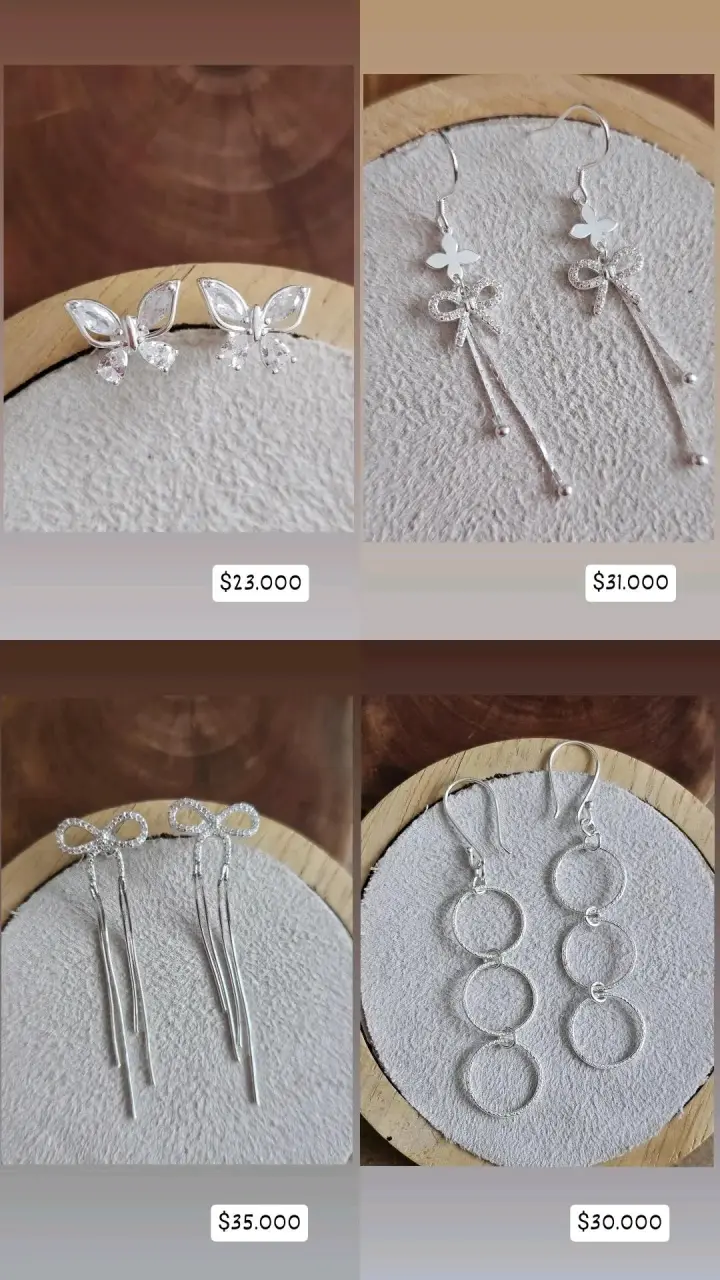 Collar de plata con colgante de flor - 5