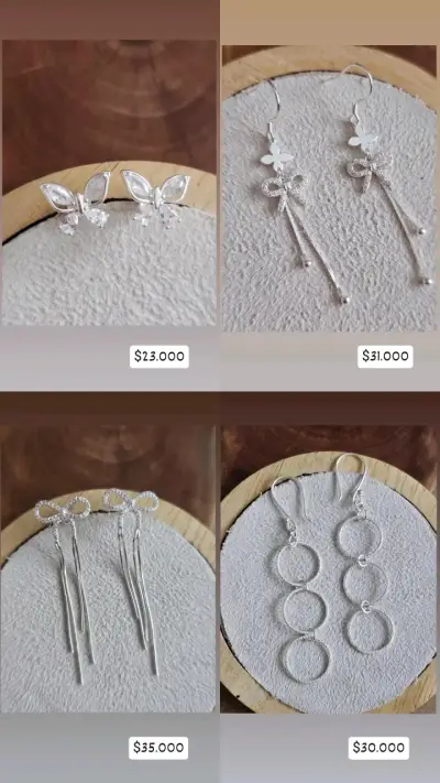 Collar de plata con colgante de flor - miniatura 5