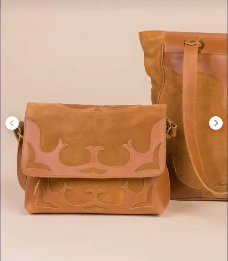 Cartera de cuero estilo boho - 1