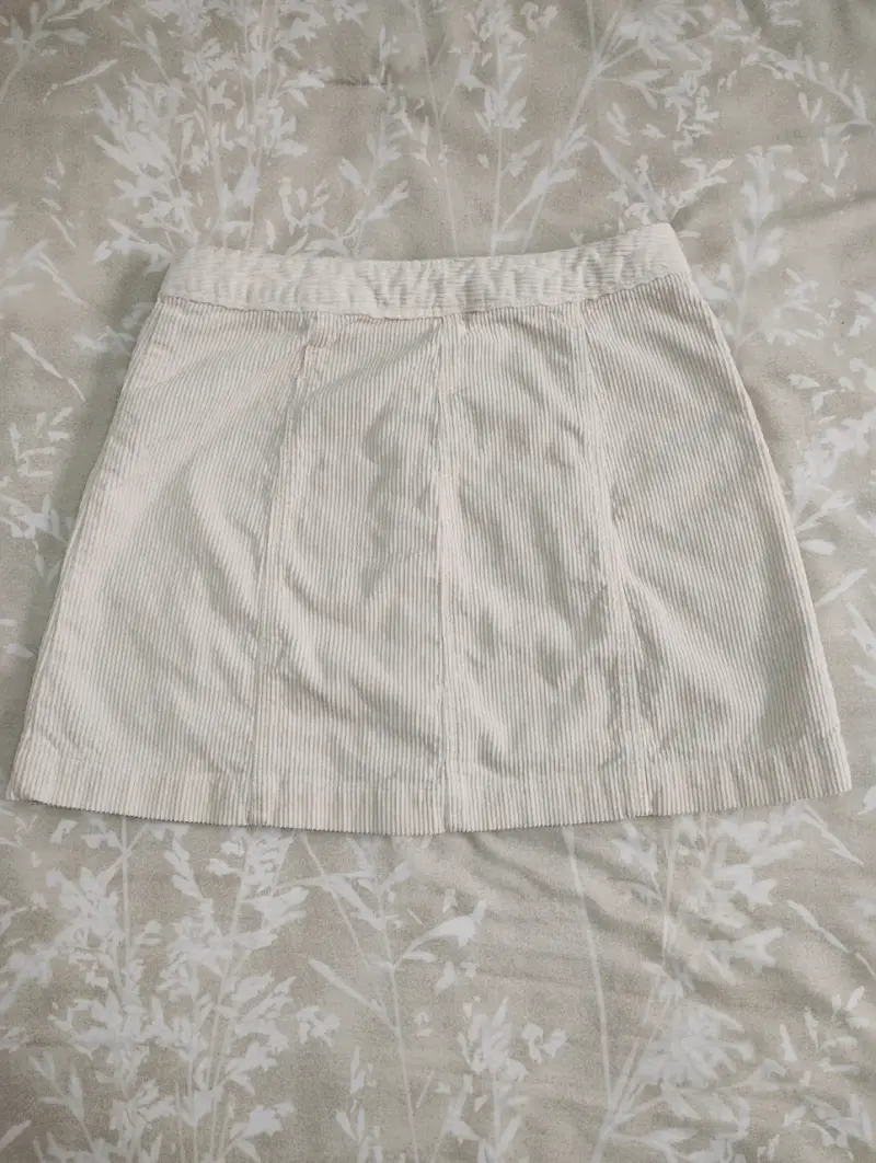 Falda cotele beige botones frontales - 2