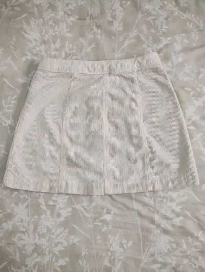 Falda cotele beige botones frontales - miniatura 2