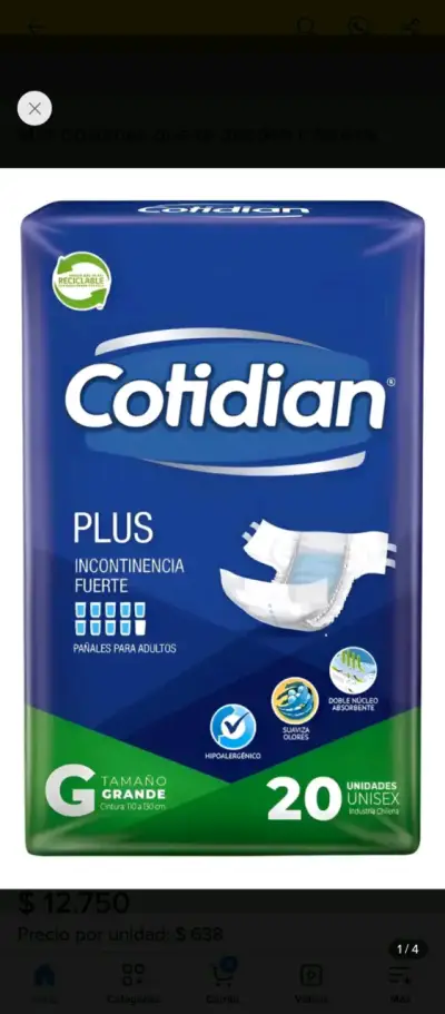 Pañales para adultos Cotidian G - miniatura 2