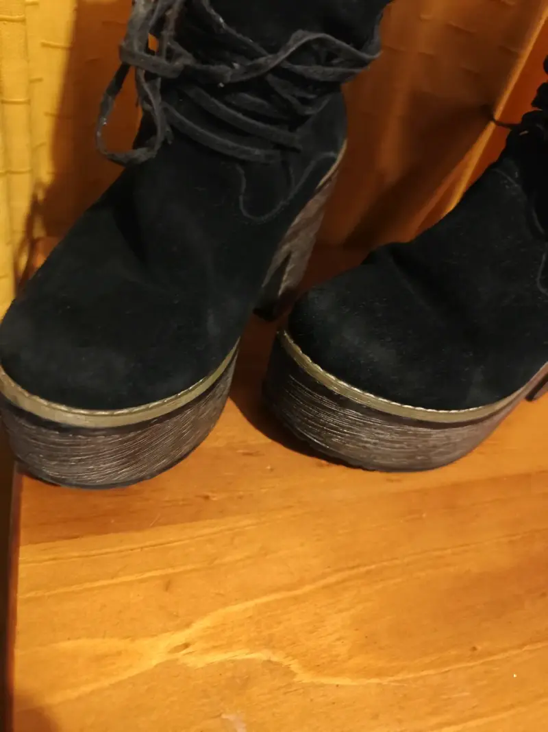 Botines negros de cuero gamuza 37 - 3