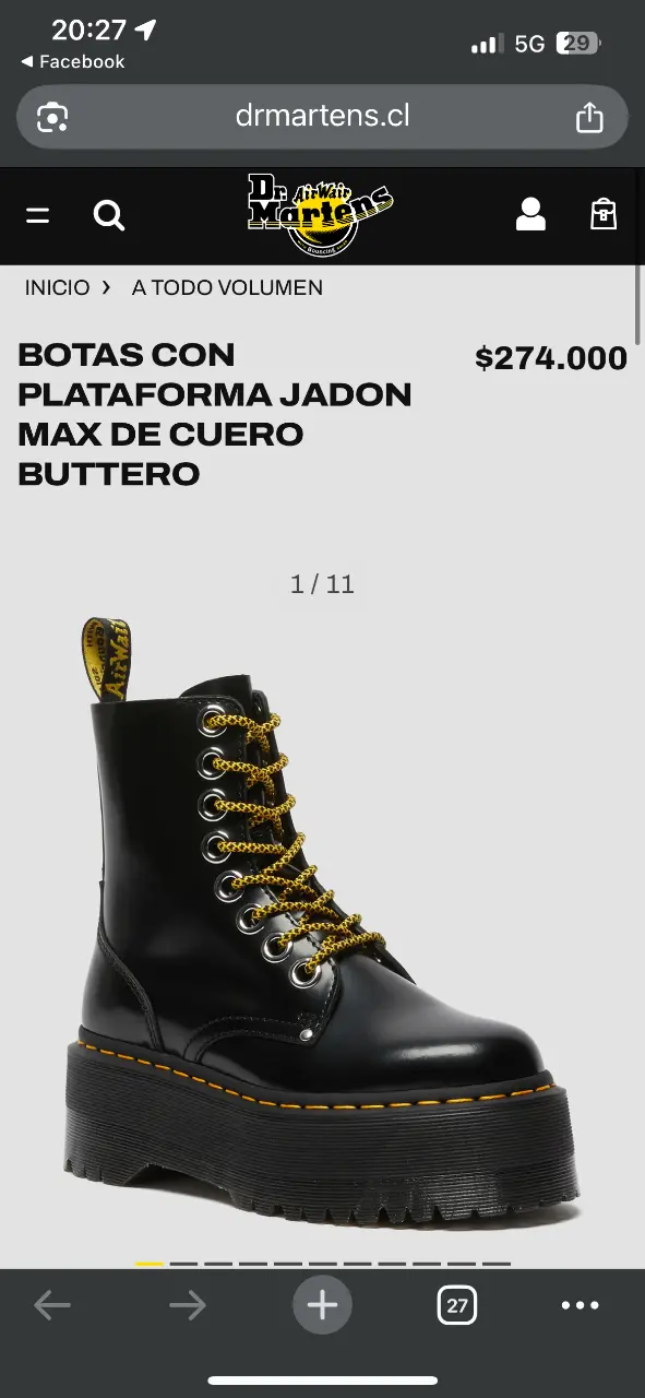 Botas Dr Marten de cuero con plataforma - 4