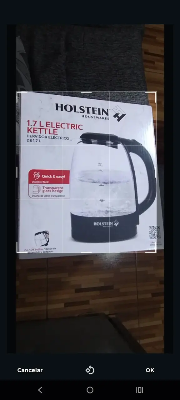 Hervidor eléctrico Holstein 1.7L de vidrio