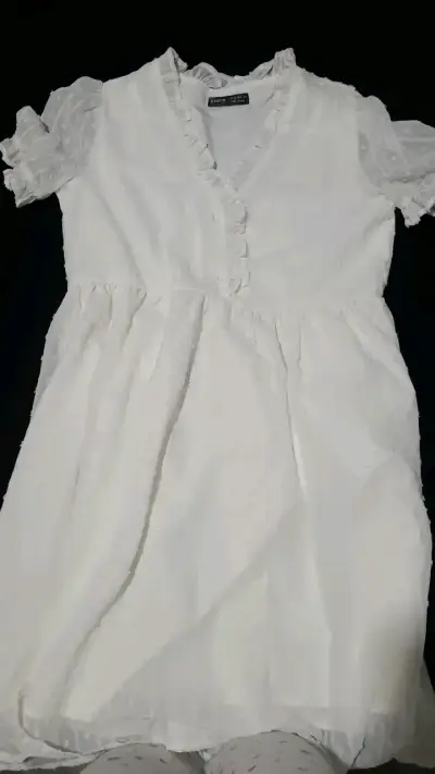 Vestido blanco Shein con volantes - miniatura 1