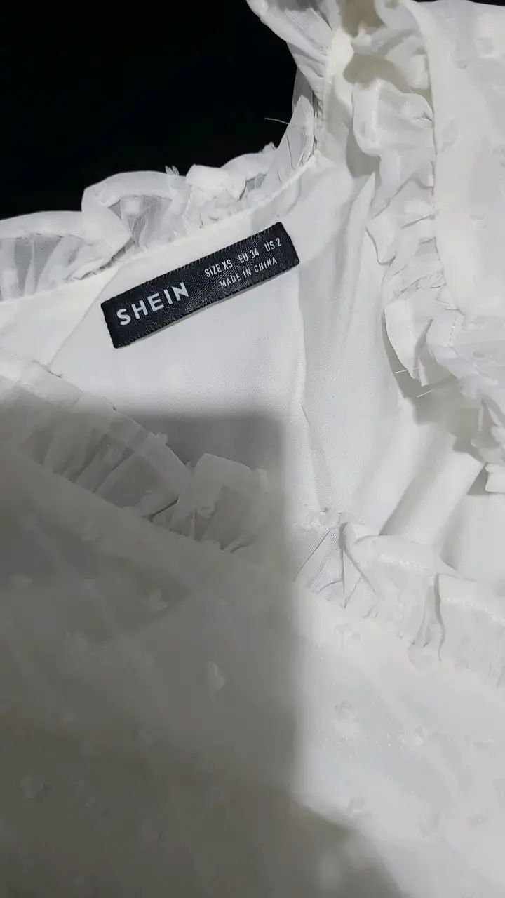 Vestido blanco Shein con volantes - 3