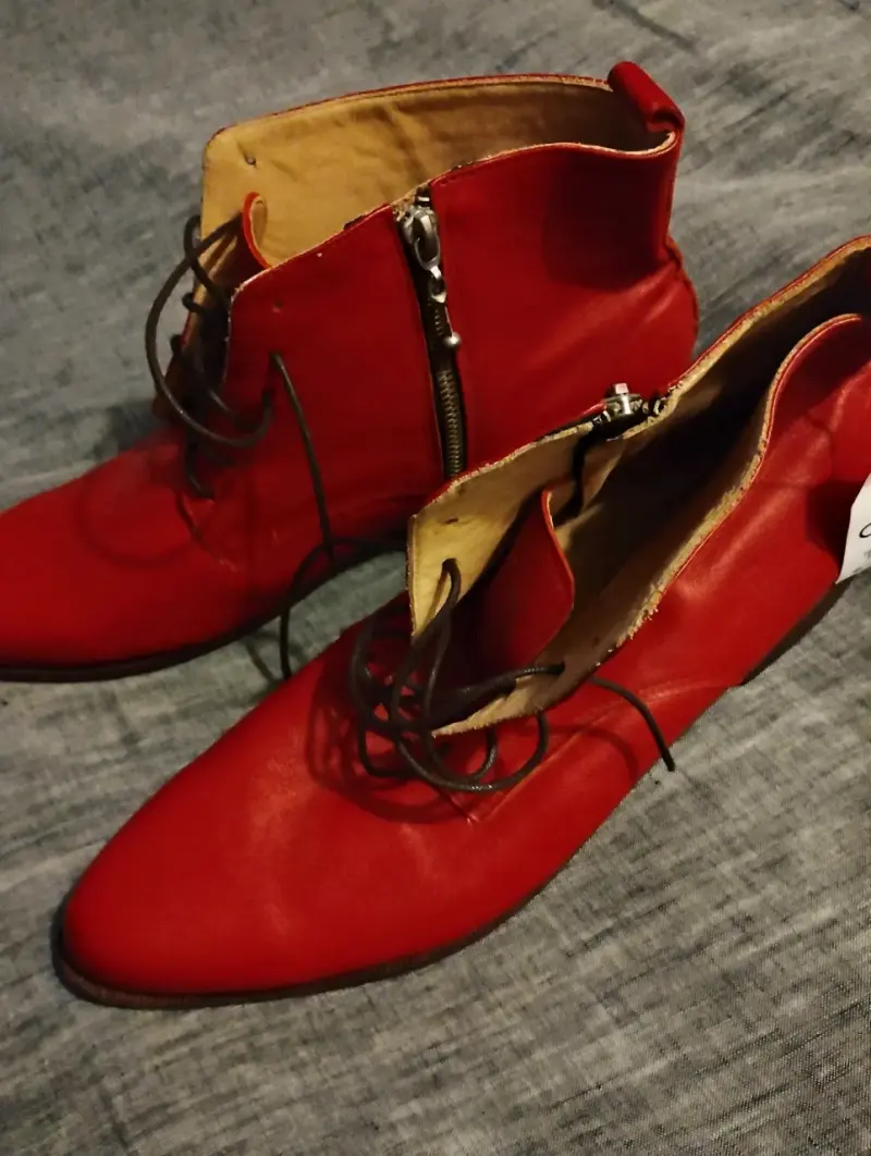 Botines de cuero rojos 42 - 3