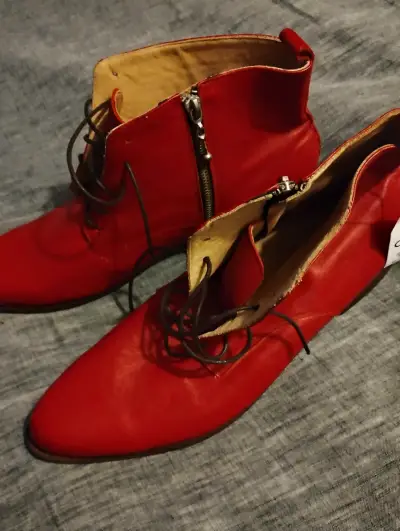 Botines de cuero rojos 42 - miniatura 3