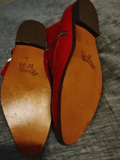 Botines de cuero rojos 42 - miniatura 4