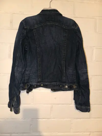 Chaqueta de mezclilla azul con cierre - miniatura 3