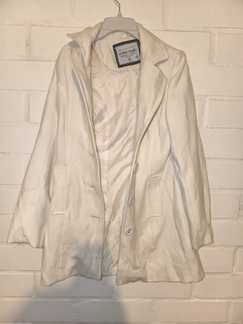 Abrigo blanco elegante para mujer - 2