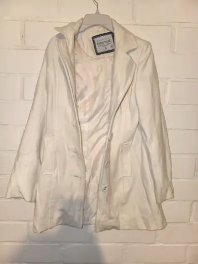 Abrigo blanco elegante para mujer - miniatura 2