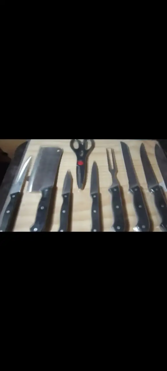 Set de cuchillos de cocina con tijeras