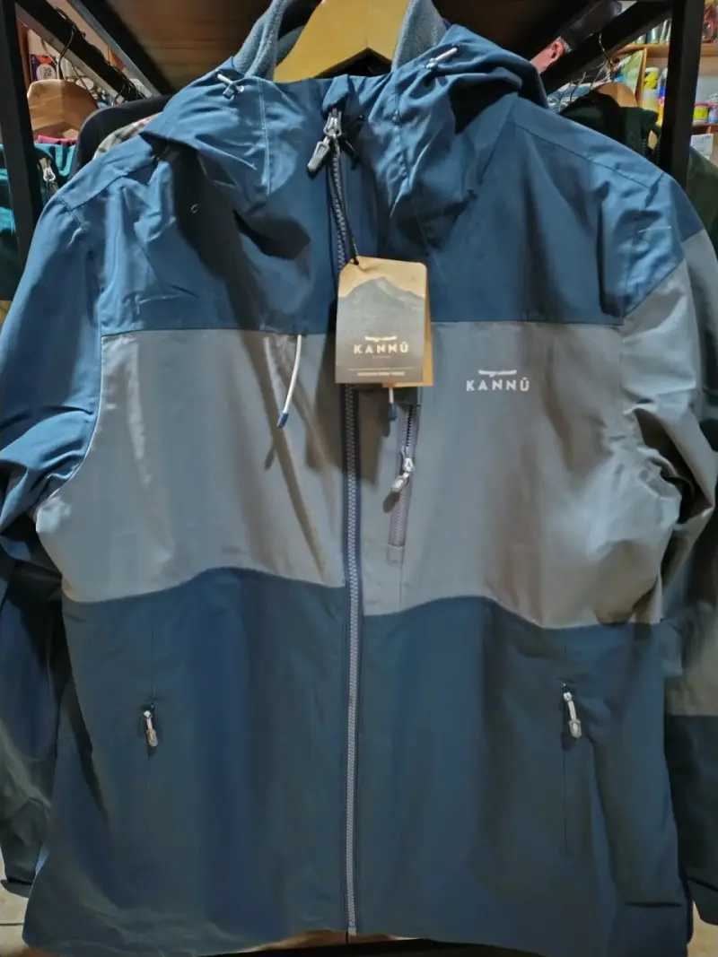Chaqueta impermeable Kannú azul y gris - 1