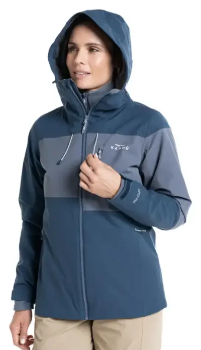 Chaqueta impermeable Kannú azul y gris - miniatura 3