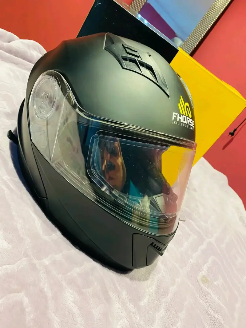 Casco de moto FHorse negro mate - 1