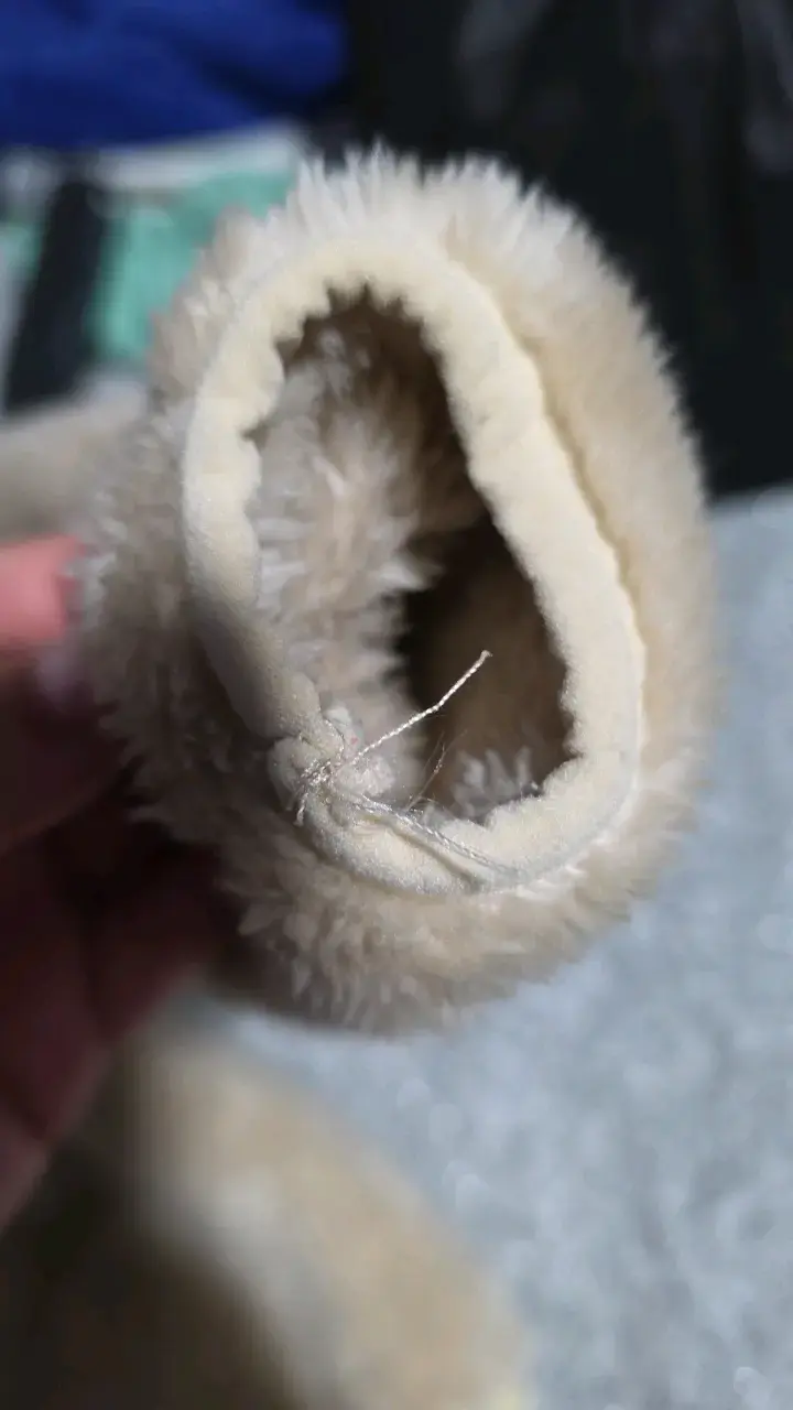 Chaqueta infantil de peluche beige y azul - 4