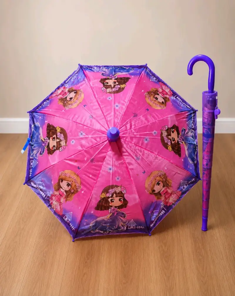 Paraguas infantil colorido con diseño de superhéroes - 2