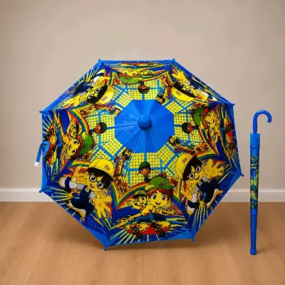 Paraguas infantil colorido con diseño de superhéroes - miniatura 5