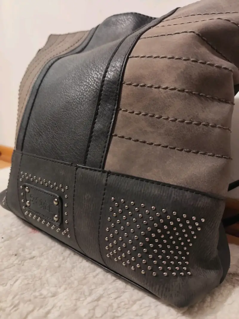 Bolso de cuero Secret con tachas - 3