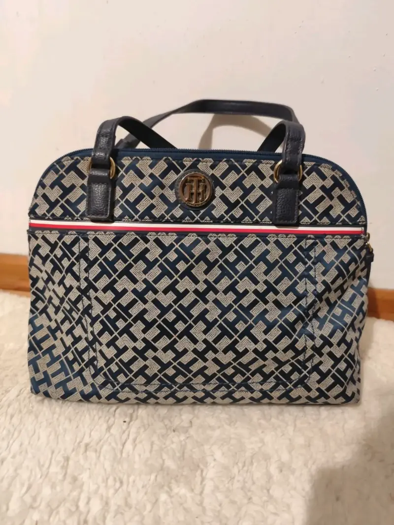 Bolso Tommy Hilfiger azul estampado - 1