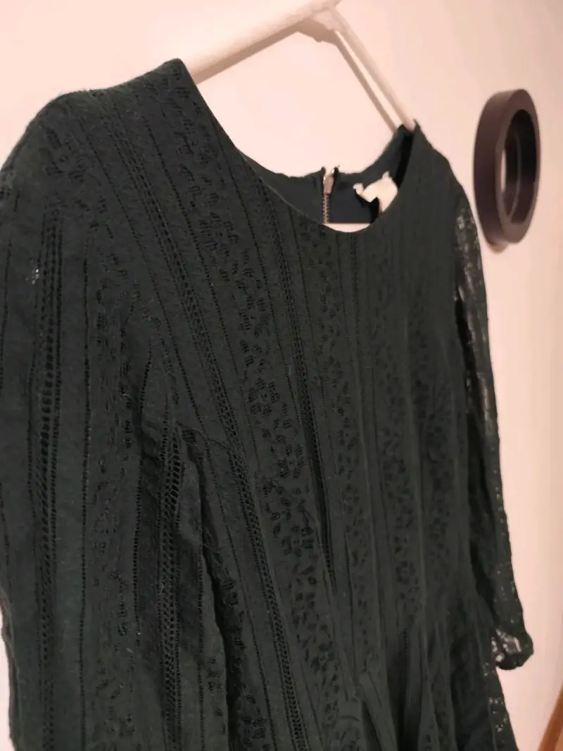 Vestido verde oscuro de encaje - 3