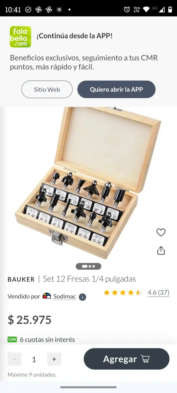 Juego de brocas para router en caja de madera - 4